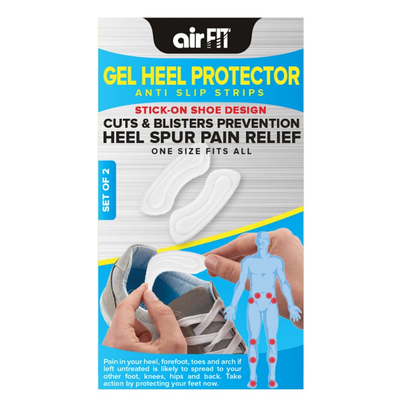 AirFit Gel Heel Protector Strips - Stick On Shoe Design (2 pcs)