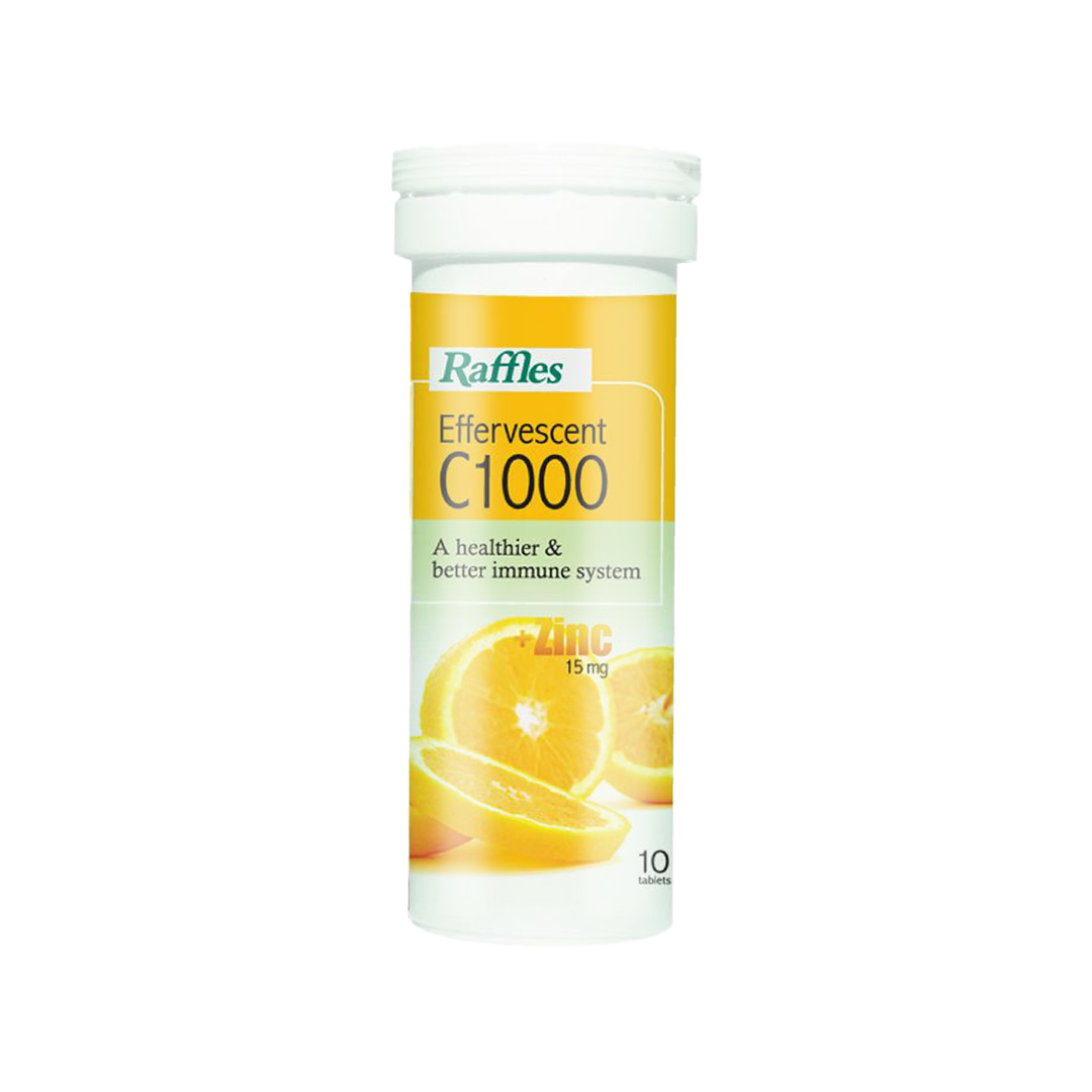 Raffles Effervescent C1000 + Zinc 15mg (10 Tablets)