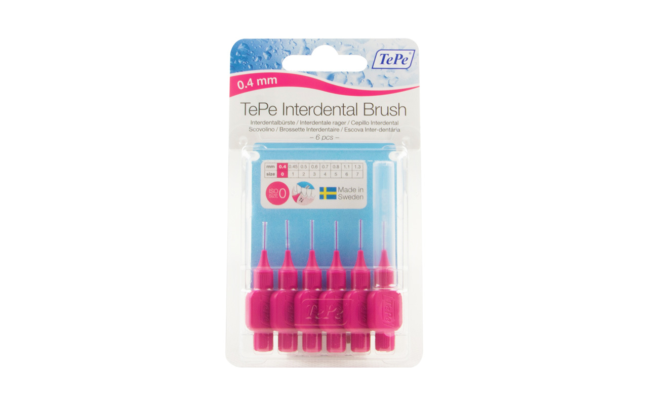 TePe Interdental Brushes Pink 0.4mm (6 Pcs)