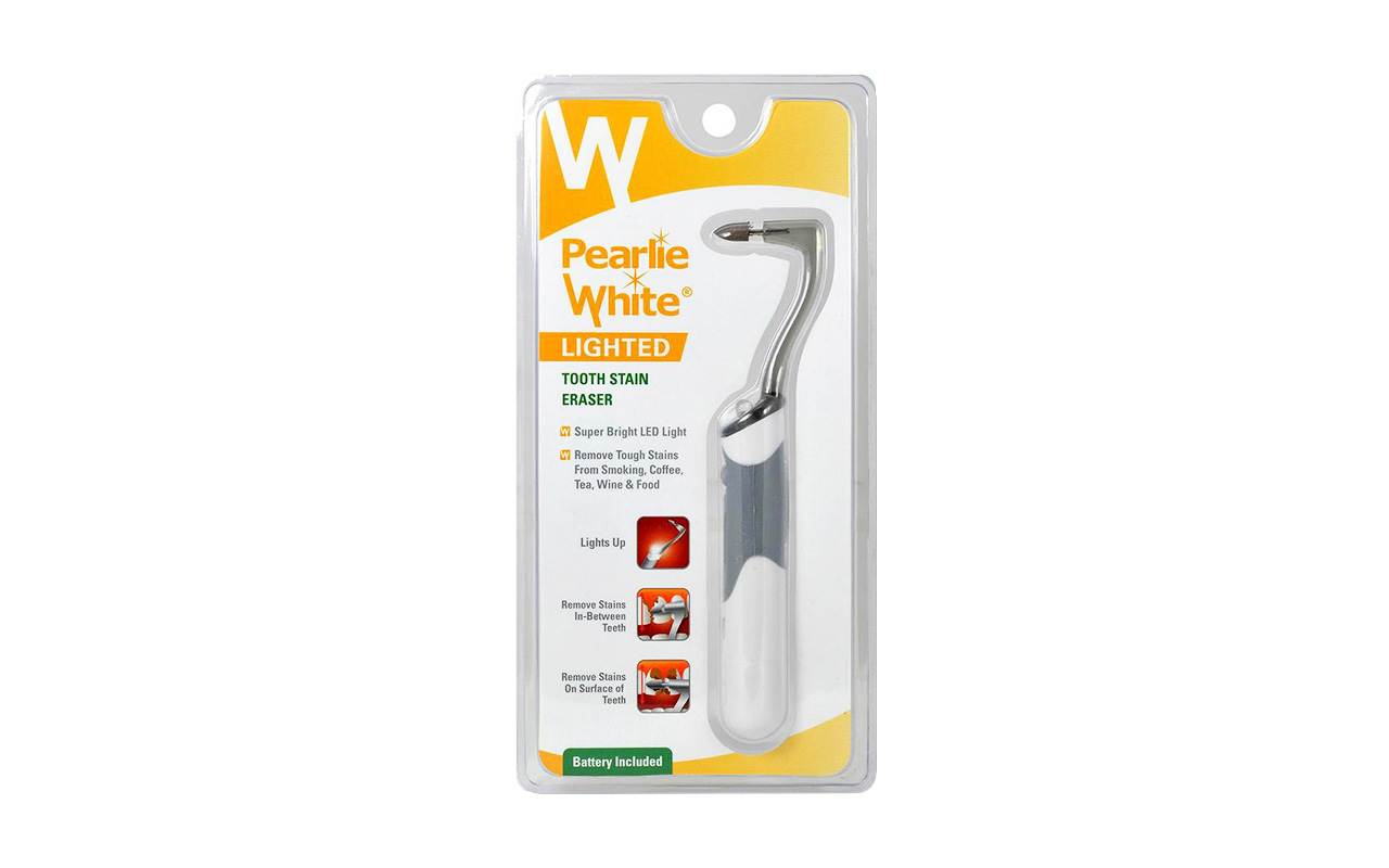 Pearlie White Sonic Tooth Stain Eraser With Plaque Remover With Light