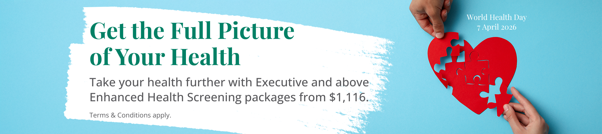 World Health Day 2026 - Executive and higher screening packages from $1,116